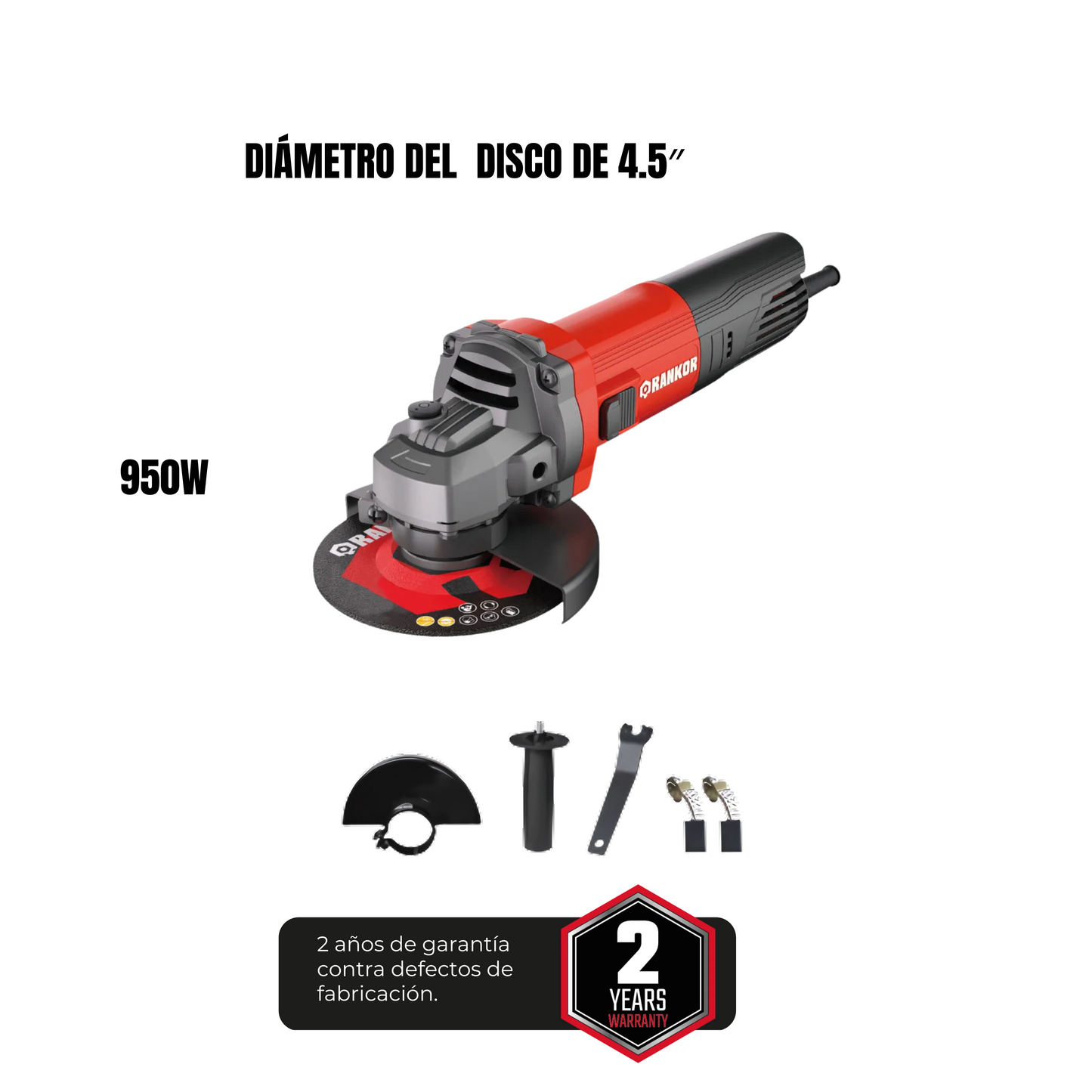 ESMERIL ANGULAR 4.5'' 950W RANKOR / RAG950401